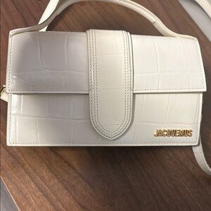 Jacquemus Cream Crossbody Bag with Textured Leather and Gold Hardware